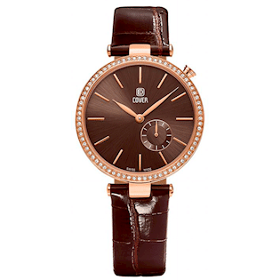 Urkasse af Rustfri Stål, Rosa Forgyldt og krans med Swarovski Krystaller  Quartz Dame ur fra Cover, CO178.04